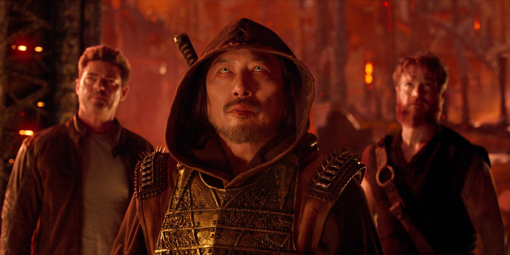 Hiroyuki Sanada, Karl Urban, and Josh Lawson in 'Mortal Kombat II'