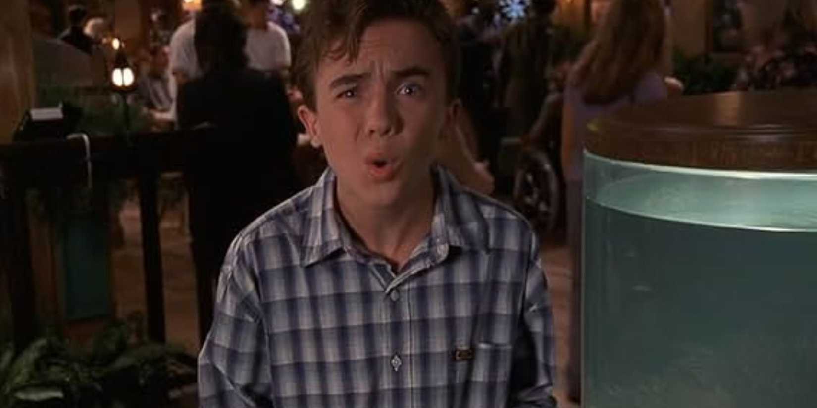 Frankie Muniz as Malcolm in an expensive restaurant in 'Malcolm in the Middle'