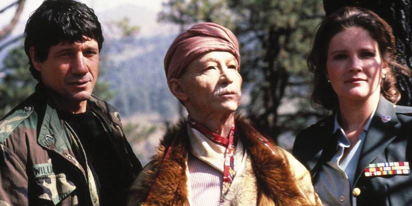 Fred Ward as Remo Williams. Joel Grey as Chiun, Kate Mulgrew as Major Rayner Fleming in the 1985 action-adventure film Remo Williams: The Adventure Begins