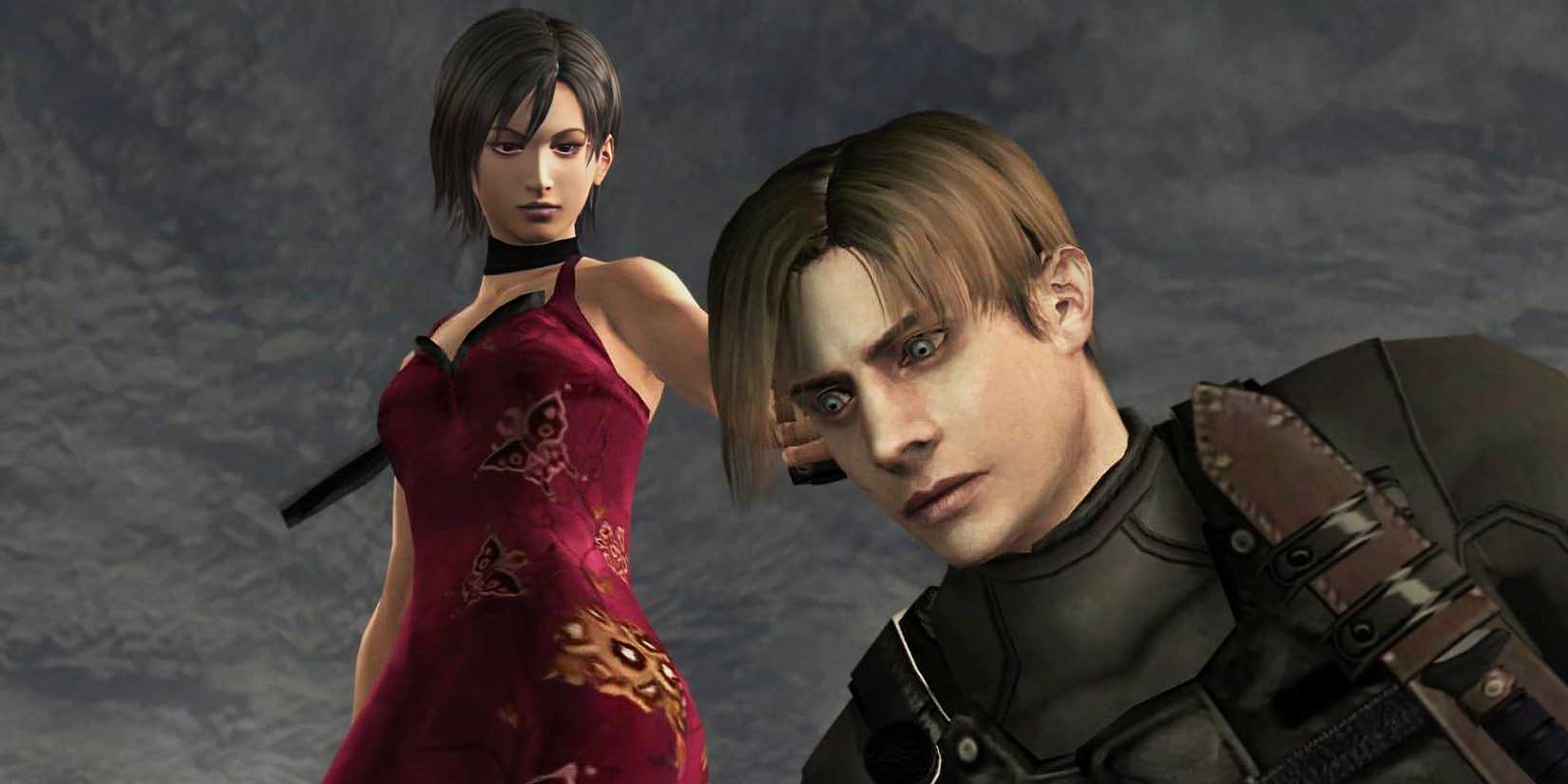 Ada Wong looking at Leon S. Kennedy in Resident Evil 4