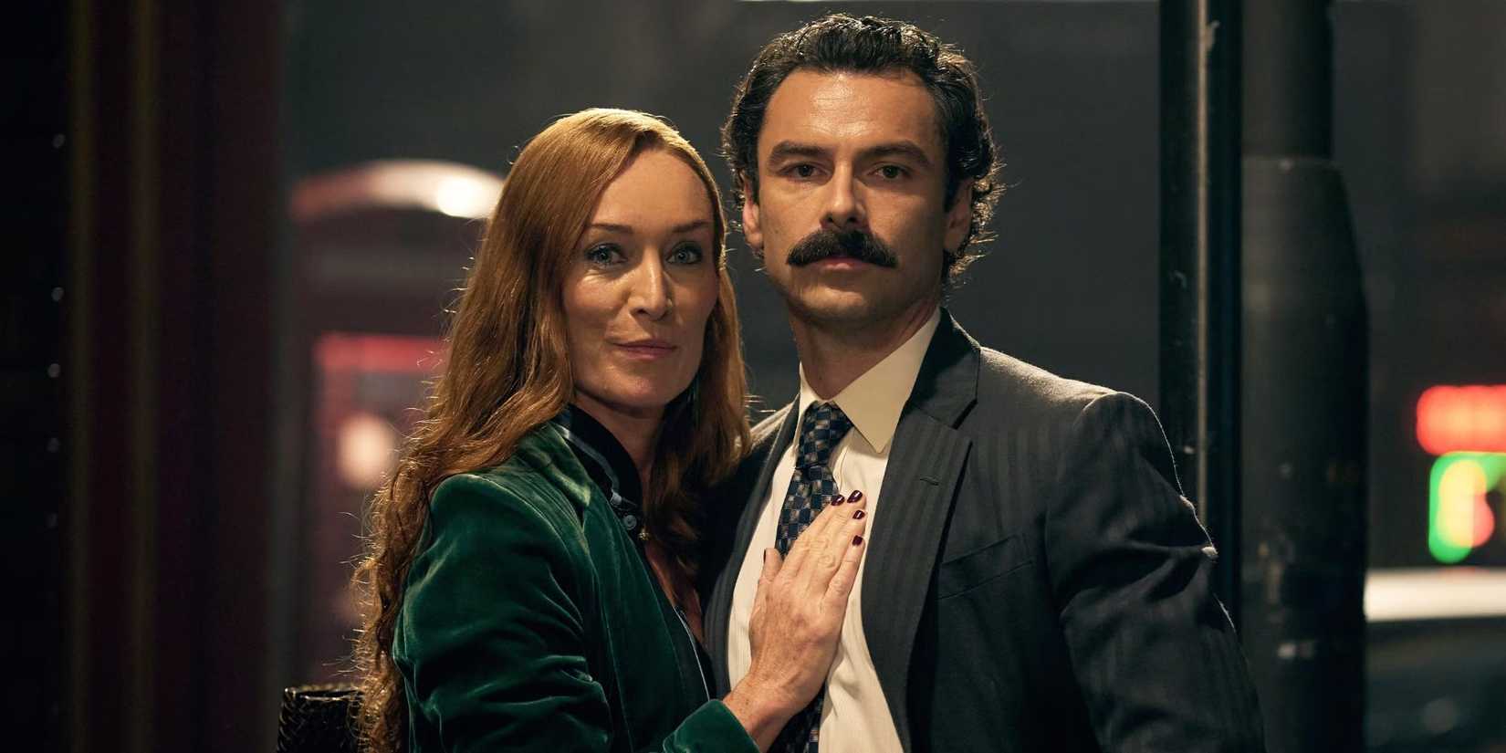 Victoria Smurfit and Aidan Turner in Rivals Season 2