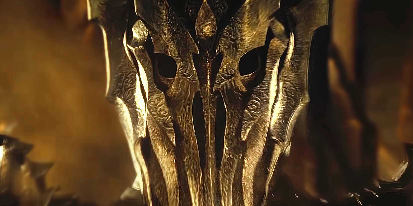 A close-up of Sauron in The Lord of the Rings: The Fellowship of the Rings