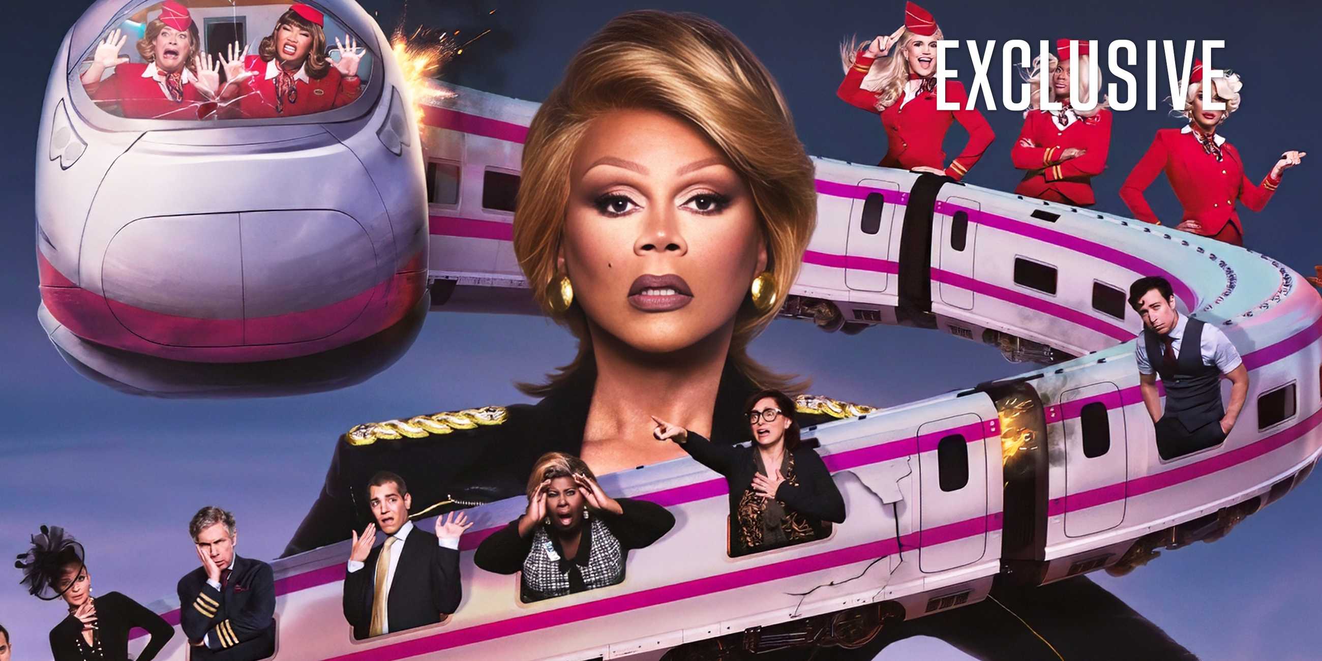 RuPaul and the cast of Stop!-That!-Train! in an exclusive image