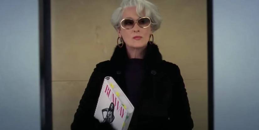 Miranda Priestly (Meryl Streep) stepping out of the elevator in 'The Devil Wears Prada'