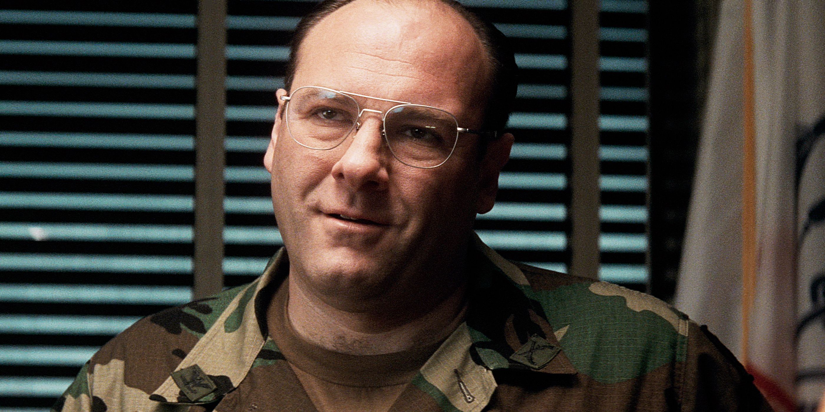 James Gandolfini staring ahead in The Last Castle