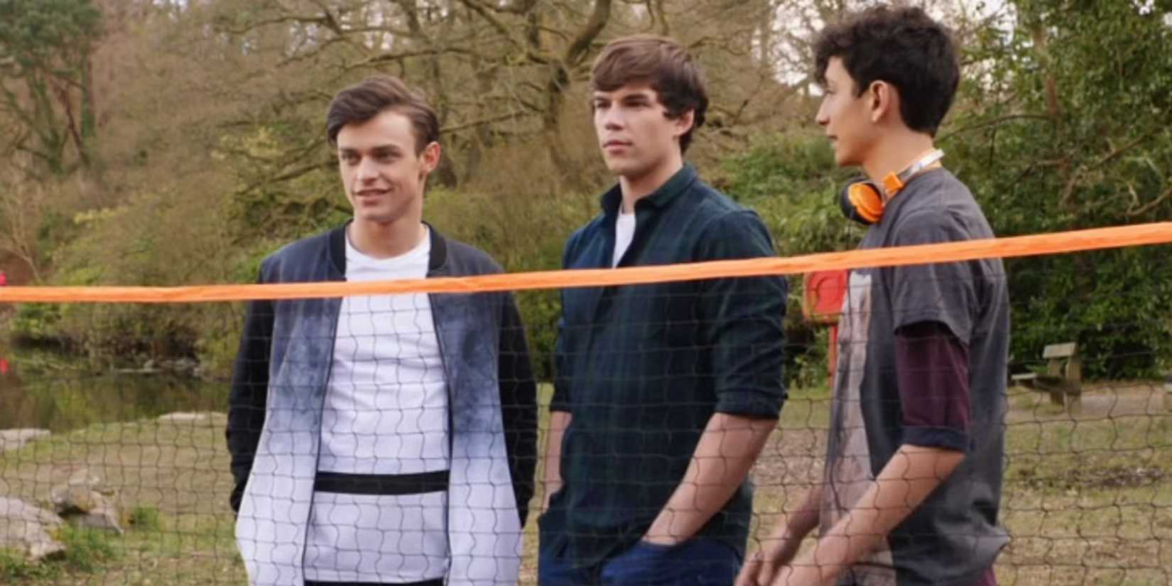 Thomas Doherty and Luke Newton in the Disney Channel UK series 'The Lodge'
