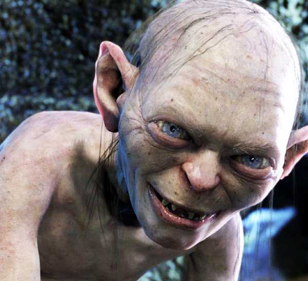 Gollum smiling in The Lord of the Rings