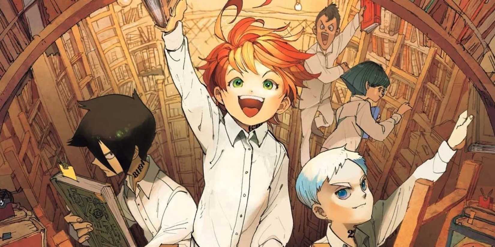 A group of kids in the-promised-neverland-manga