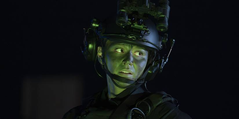 Lucy Chen (Melissa O'Neill) in camo and SWAT gear in 'The Rookie' Season 8 finale.