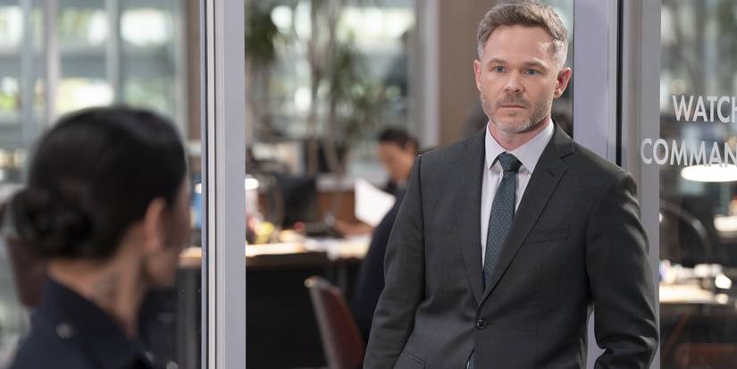 Wesley Evers (Shawn Ashmore) in a suit in the station in 'The Rookie' Season 8 finale.
