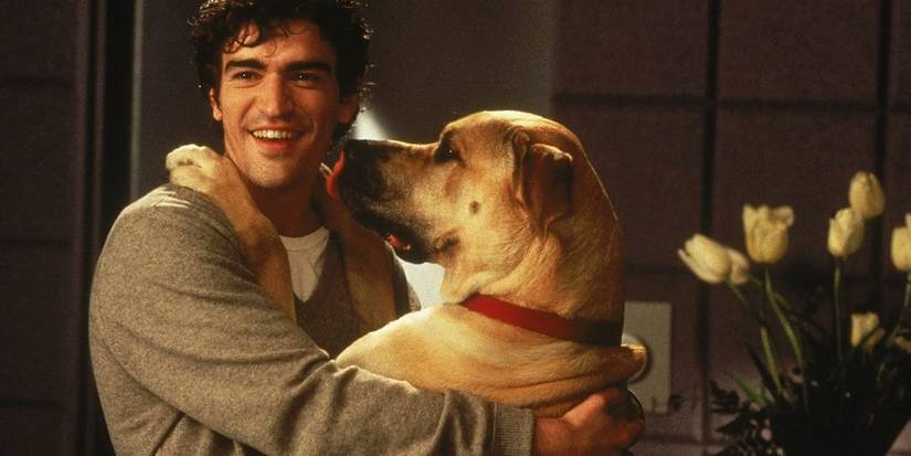 Brian with his Great Dane in 'The Truth About Cats and Dogs.'