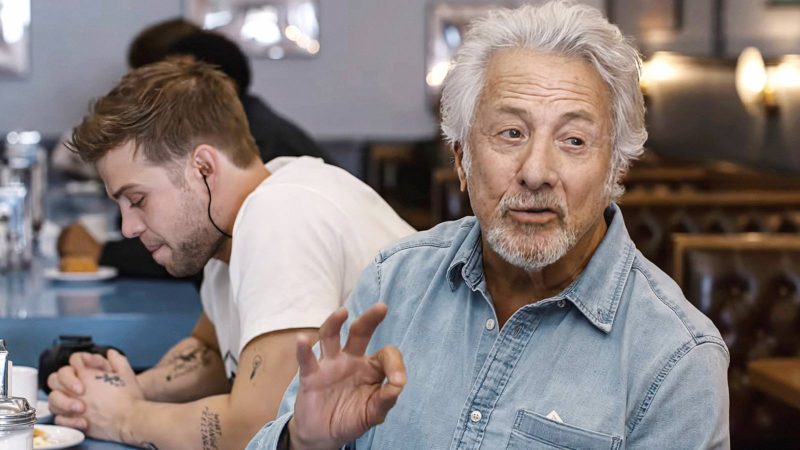 Dustin Hoffman and Leo Woodall in Tuner