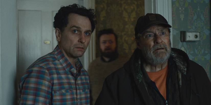 Tom (Matthew Rhys) and Wyck (Stephen Root) in 'Widow's Bay'