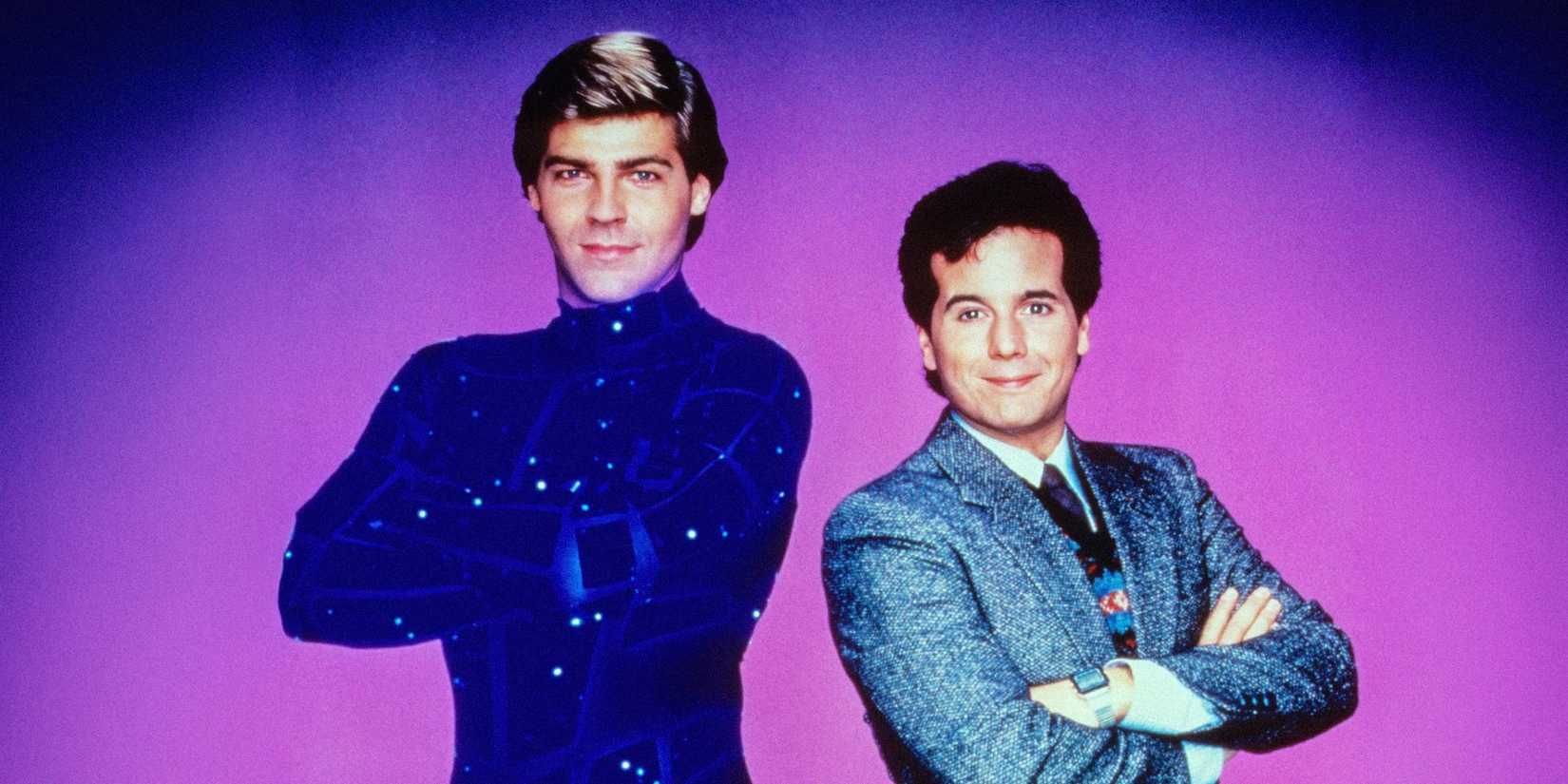 Desi Arnaz Jr. as Walter Nebicher and Chuck Wagner as Automan in 'Automan'