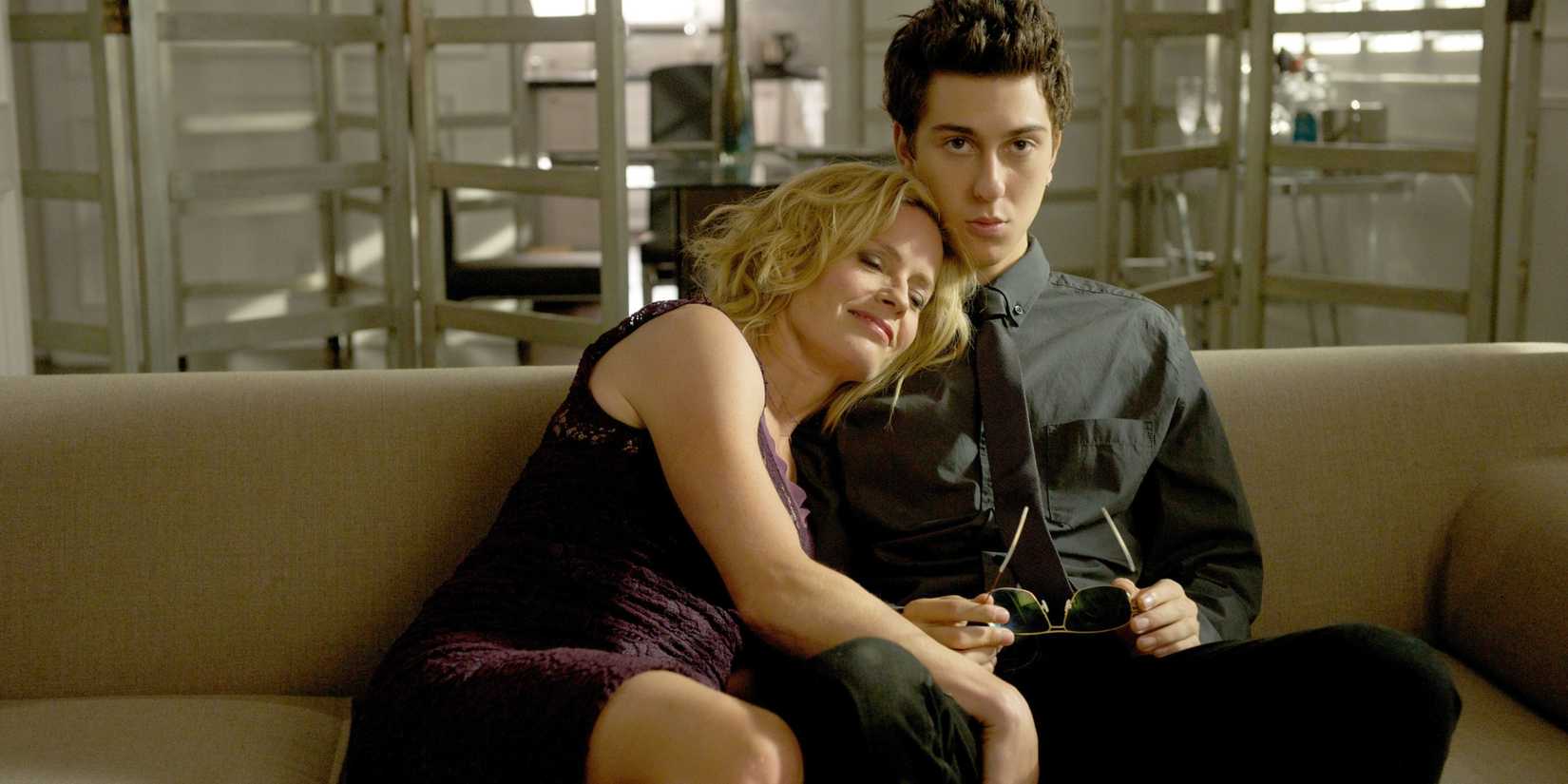 Elisabeth Shue as Pamela Bender and Nat Wolff as Rick Stevens in 'Behaving Badly.'