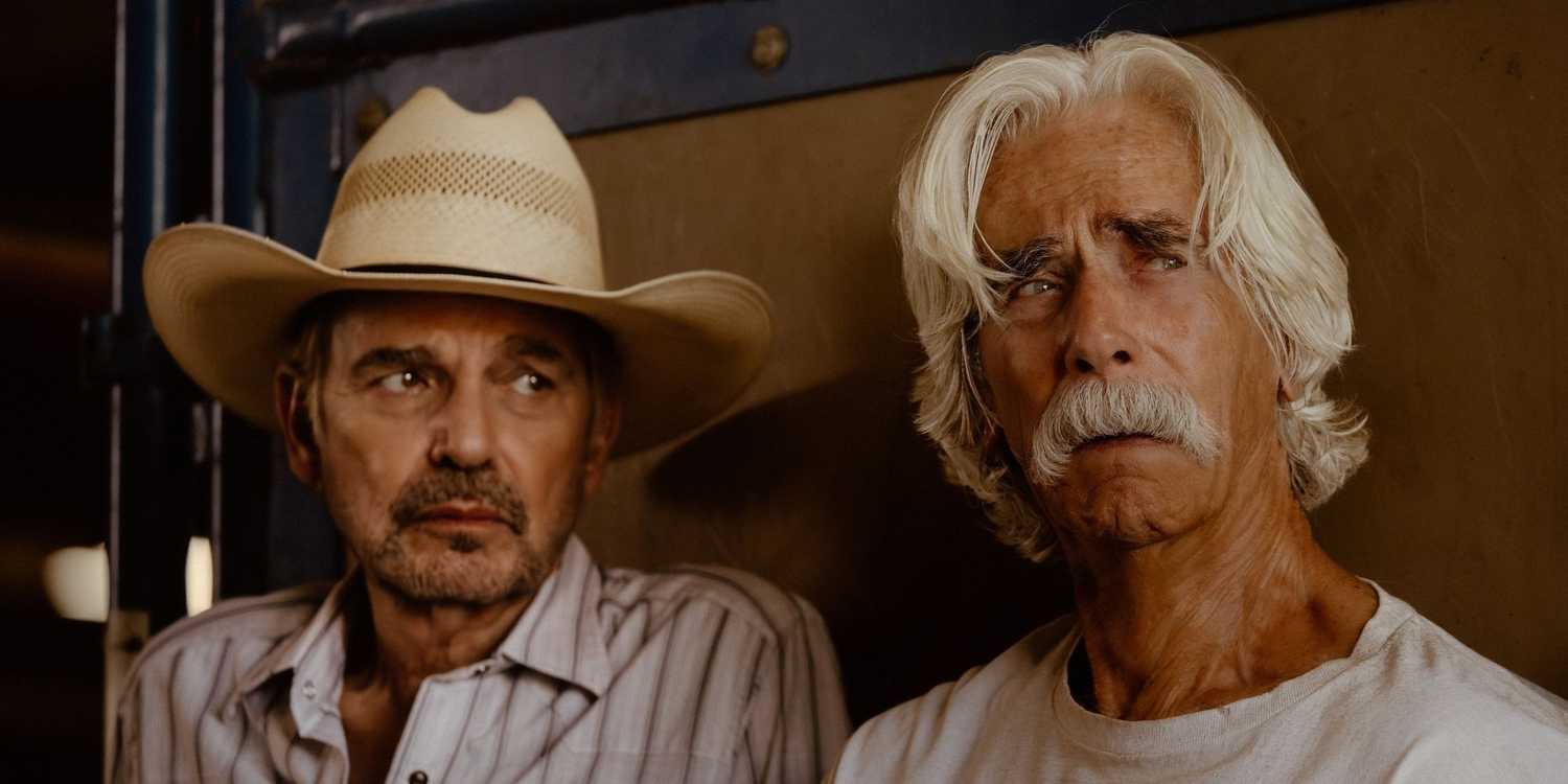 LANDMAN, from left: Billy Bob Thornton, Sam Elliott, ‘Dark Night of the Soul', (Season 2, ep. 206, aired Dec. 21, 2025). photo: Emerson Miller / ©Paramount+/Viacom Intl. / Courtesy Everett Collection