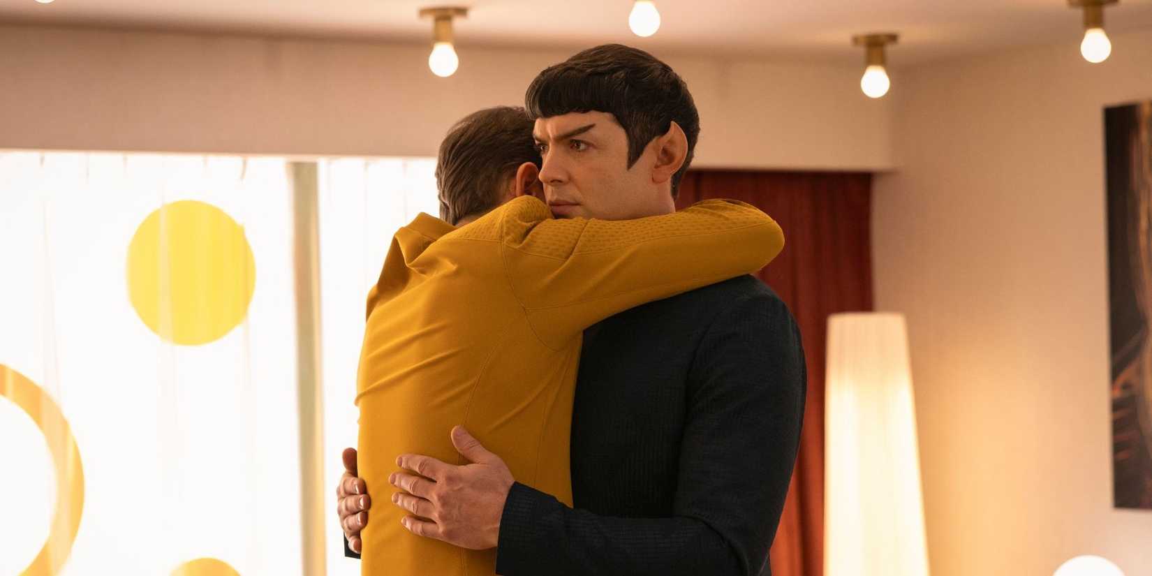(L-R): Paul Wesley as James T. Kirk and Ethan Peck as Spock in season 4, episode 2, of Star Trek: Strange New Worlds streaming on Paramount+, 2026. Photo Credit: Jan Thijs/Paramount+