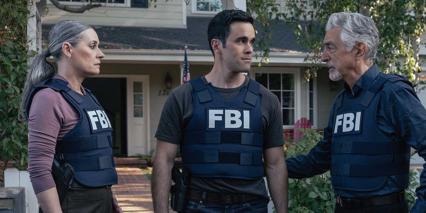 Paget Brewster, R.J. Hatanaka, and Joe Mantegna in Criminal Minds
