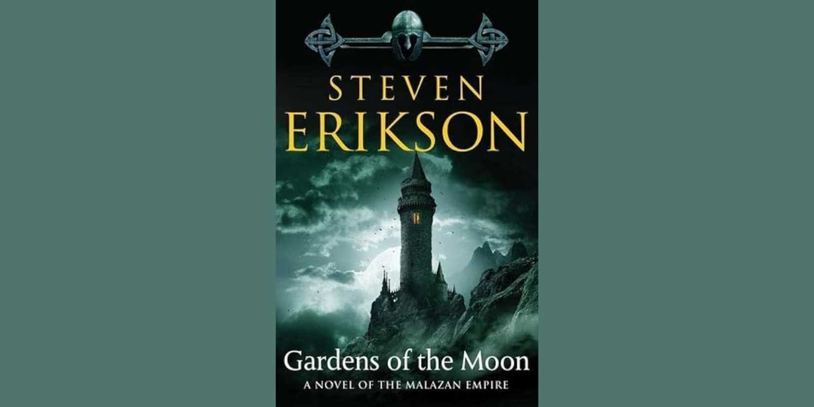 The front cover of 'Gardens of the Moon' by Steven Erikson