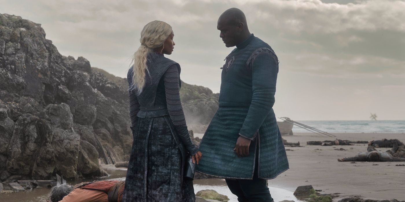 Bethany Antonia and Abubakar Salim in House of the Dragon Season 3 Episode 2