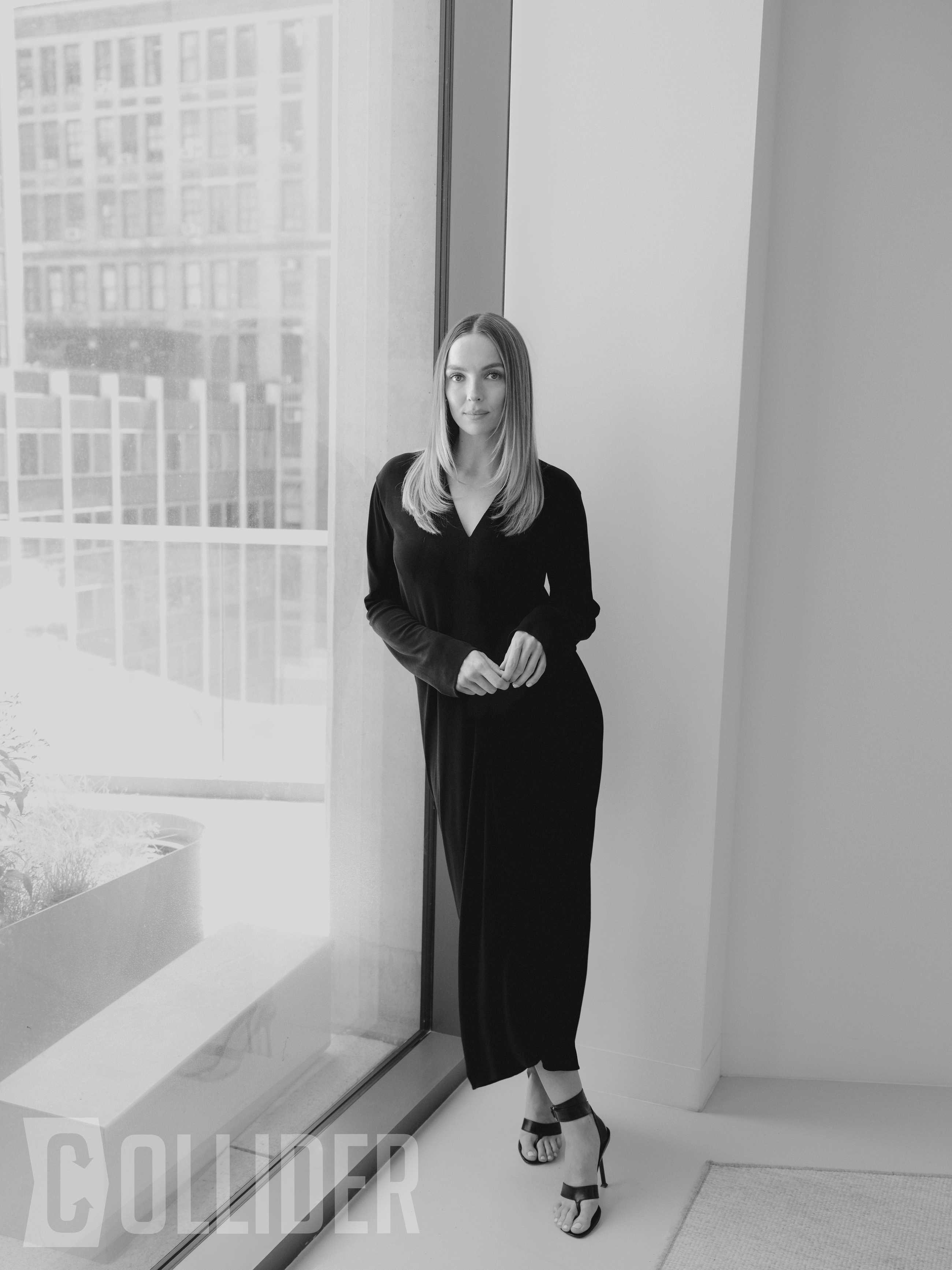 Jodie Comer photographed by Celeste Sloman for Collider on June 9, 2026, at the A24 offices in New York City.