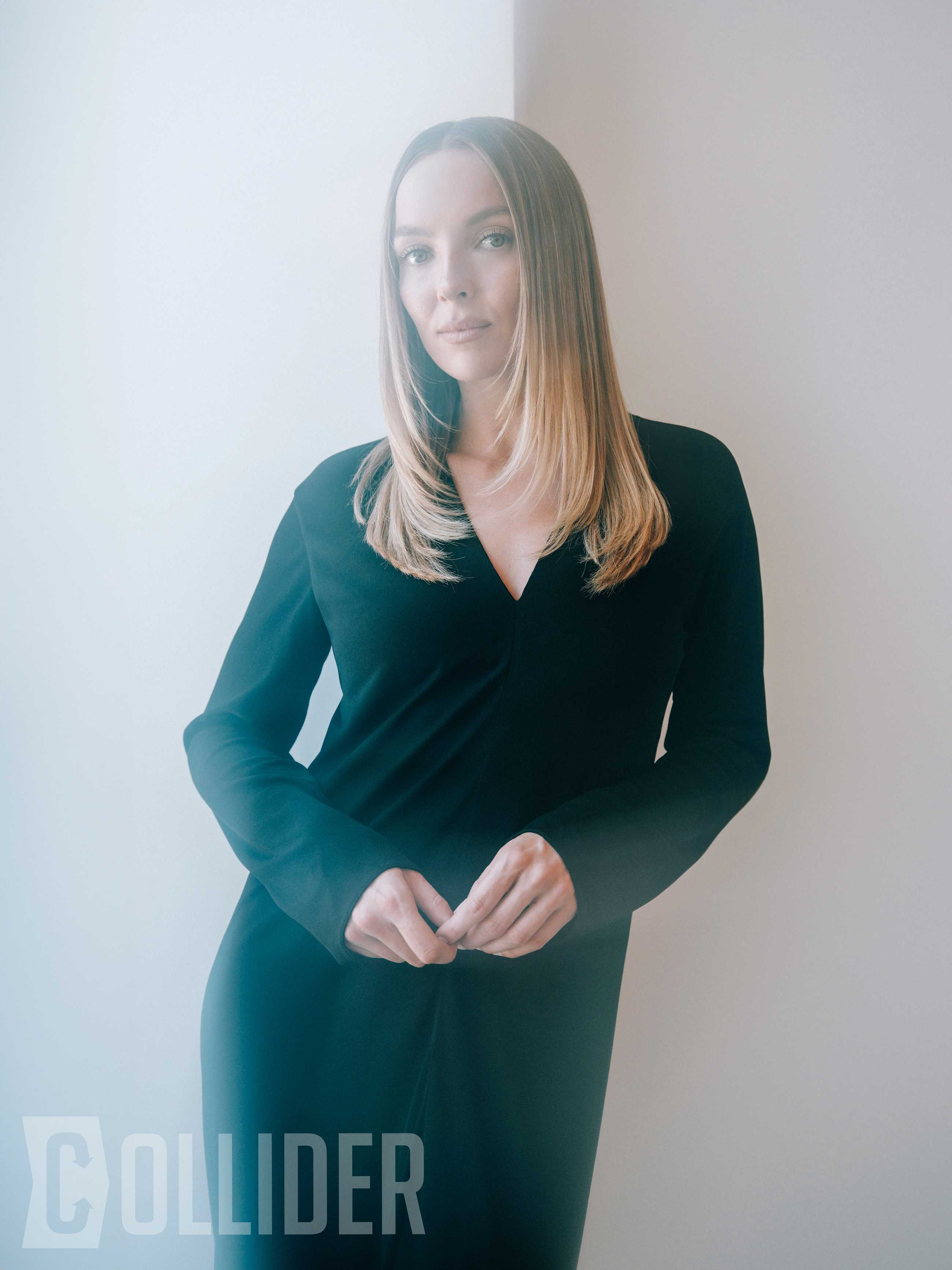 Jodie Comer photographed by Celeste Sloman for Collider on June 9, 2026, at the A24 offices in New York City.