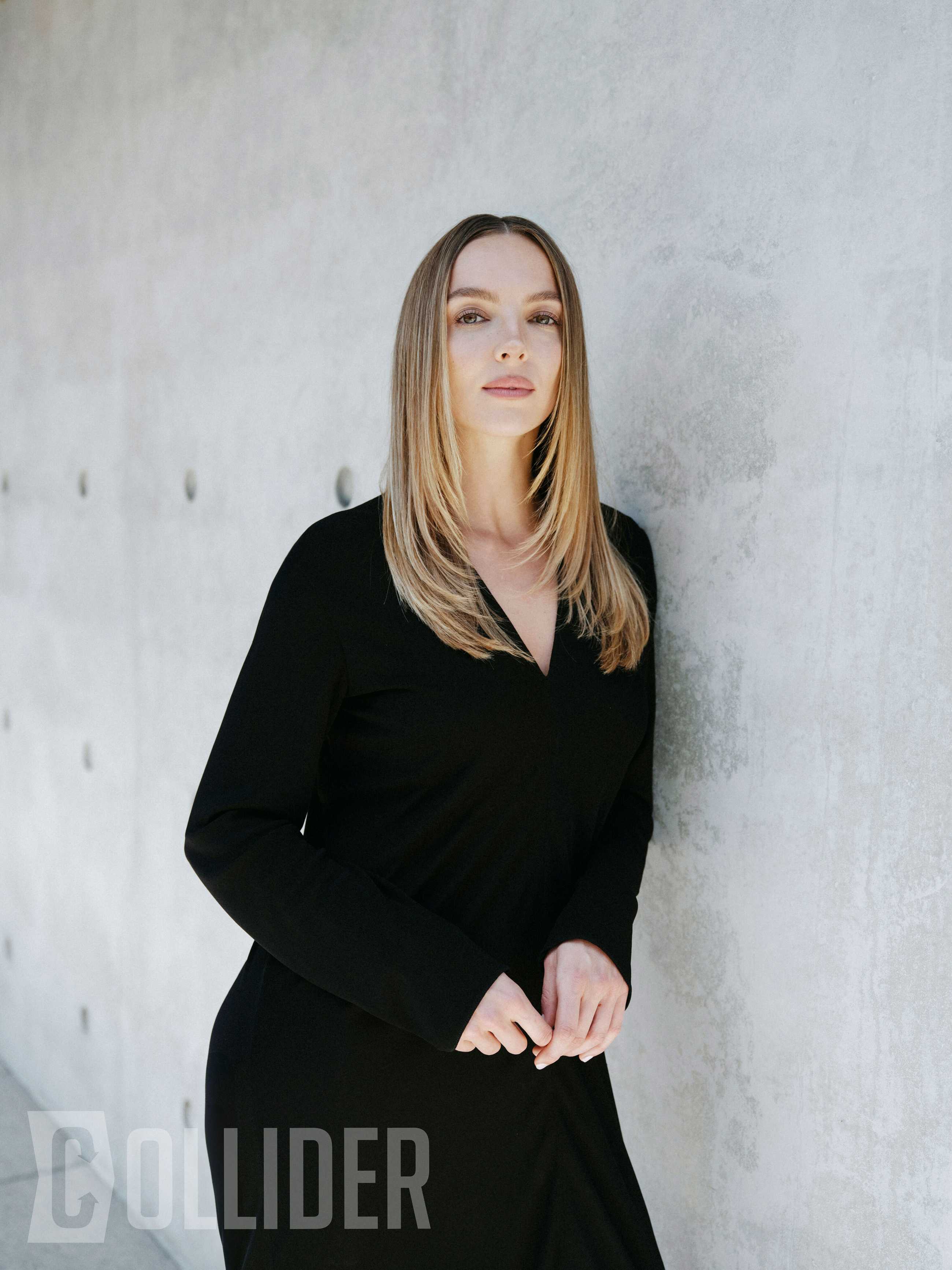 Jodie Comer photographed by Celeste Sloman for Collider on June 9, 2026, at the A24 offices in New York City.