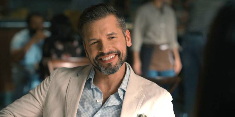 John Gabriel Rodriquez as Clark Bellson, smiling and looking off-camera in Sweet Magnolias Season 5