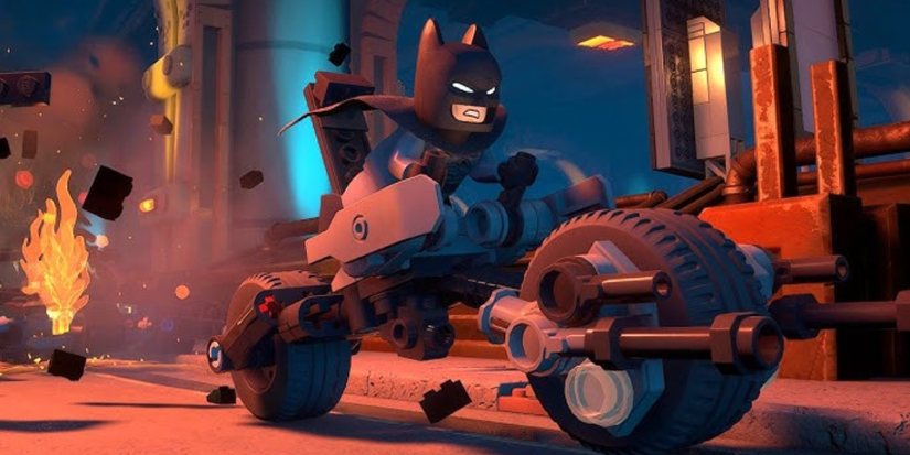 Batman on a motorcycle Lego Batman Legacy of the Dark Knight