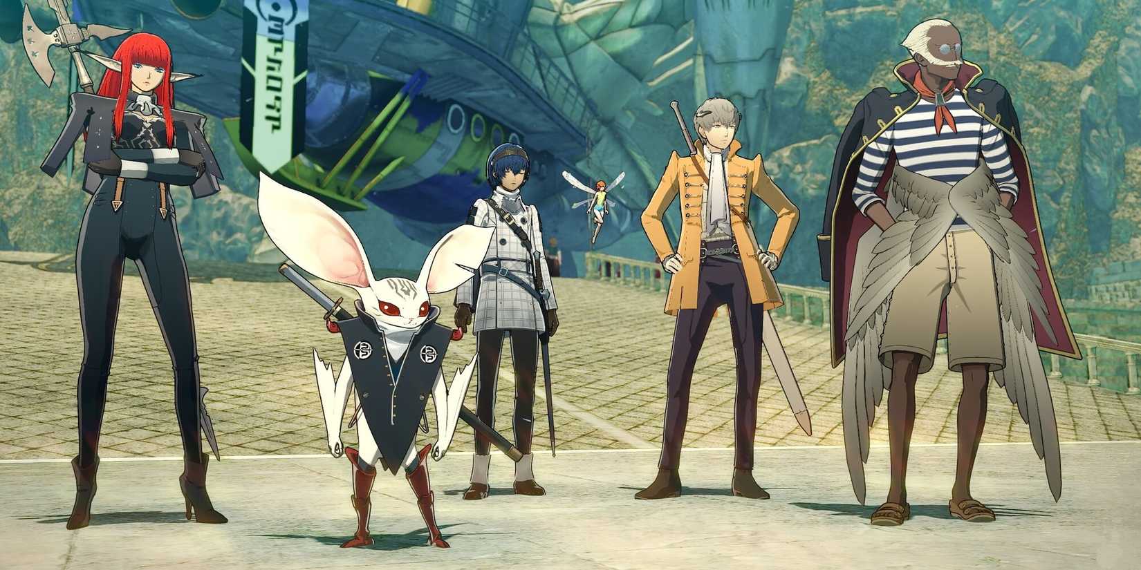 A party consisting of six members in the fantasy video game Metaphor: ReFantazio
