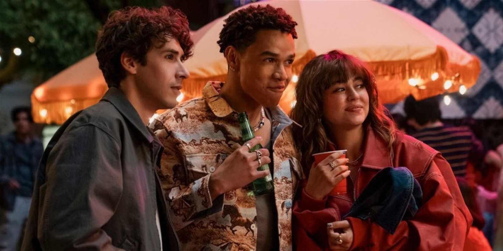 Riley Davis as Sean, Miles Gutierrez-Riley as Dexter, and Mika Abdalla as Allie on 'Off Campus.'