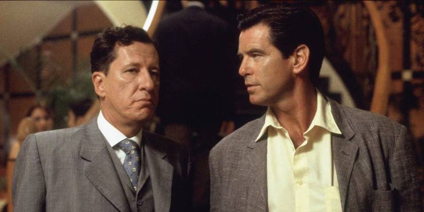 Pierce Brosnan and Geoffrey Rush in The Tailor of Panama