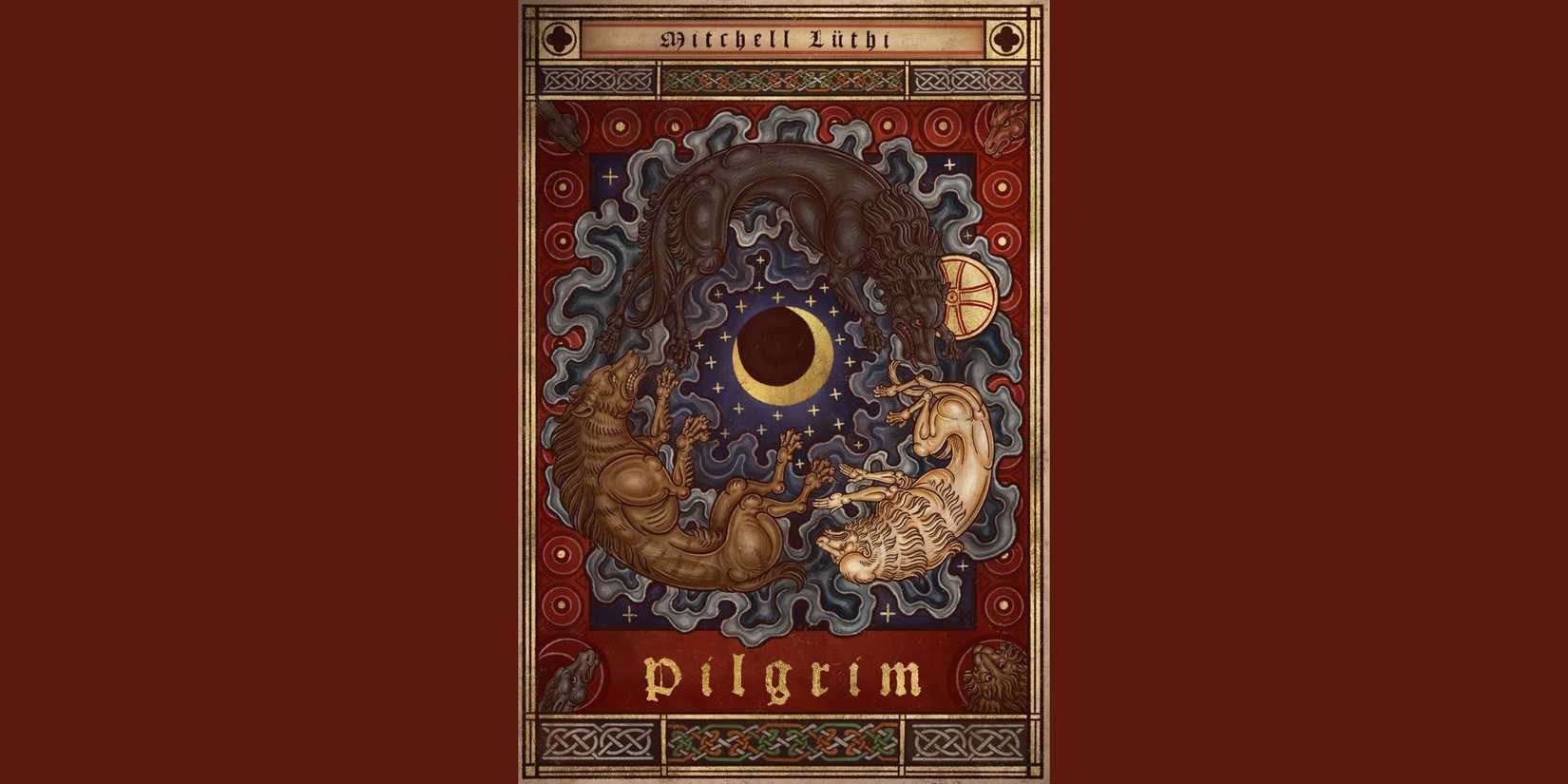 The front cover of "pilgrim: a medieval horror' by Mitchell Luthi