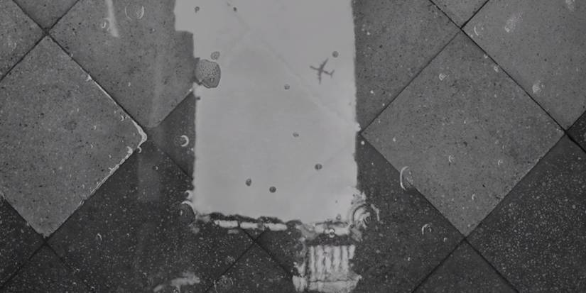 Plane reflected on wet floor in 'Roma' (2018)