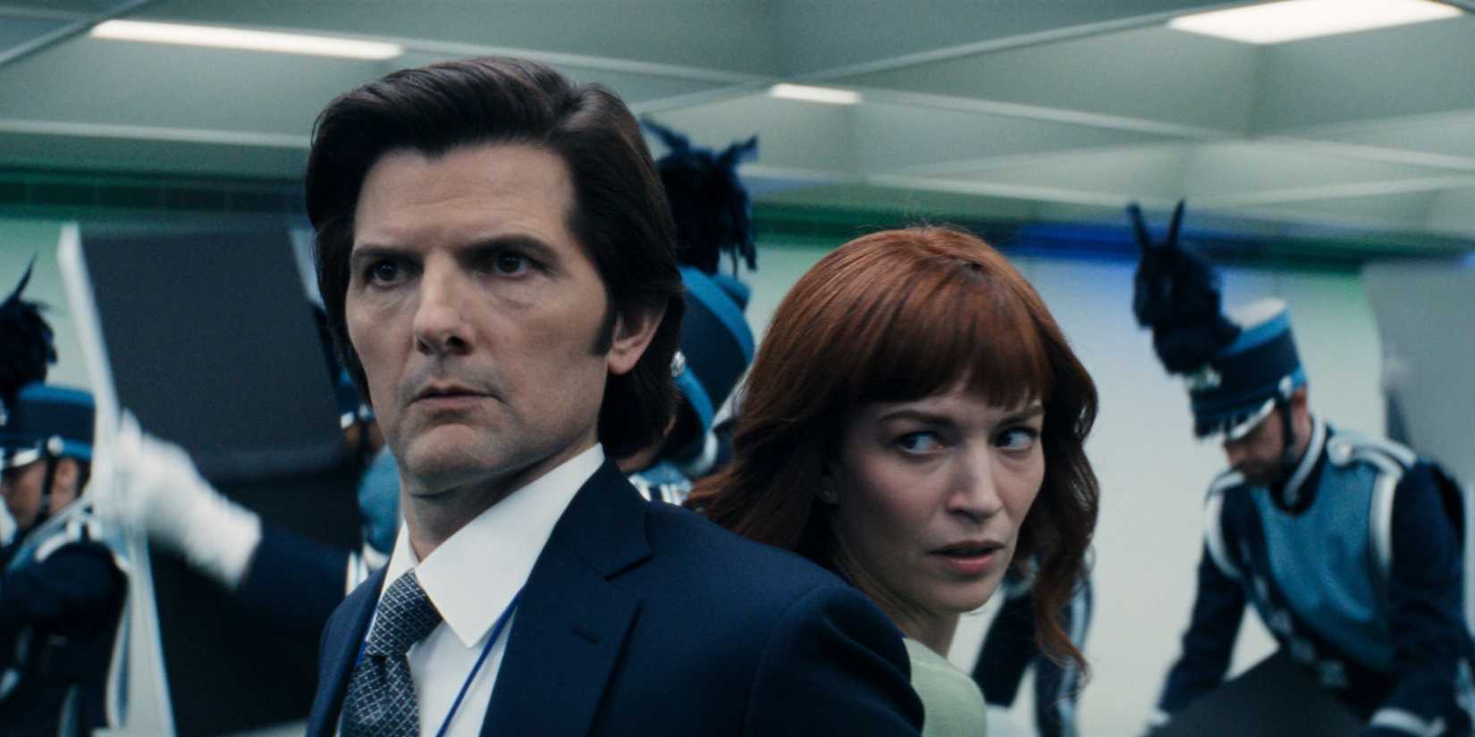 Adam Scott and Britt Lower in Severance 