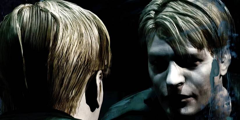 James Sunderland staring at his reflection in Silent Hill 2