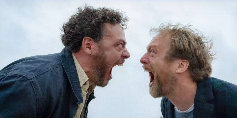 Two men screaming at each other in Speak No Evil Movie