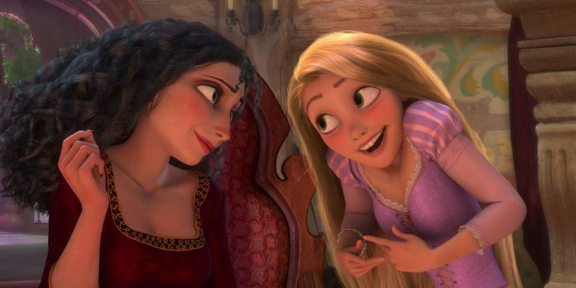 Mother Gothel (Donna Murphy) and Rapunzel (Mandy Moore) in 'Tangled'