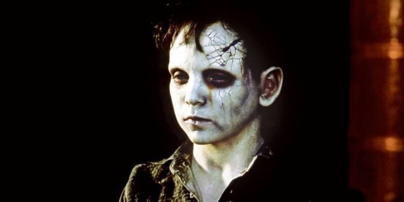 A close-up of the ghost of Santi in The Devil's Backbone.