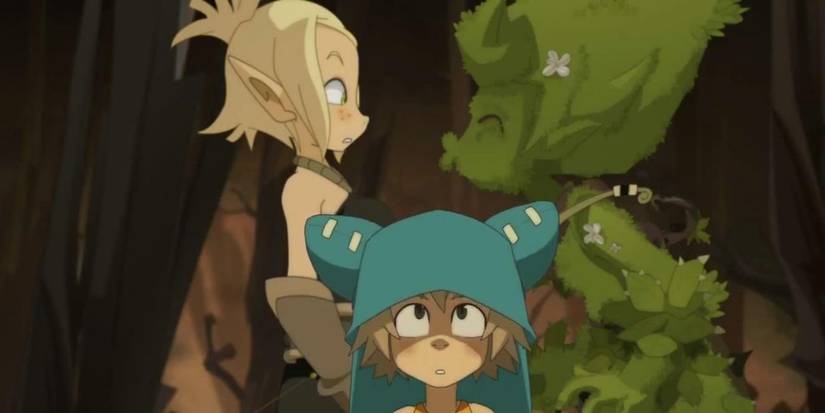 Three characters in a scene from the French animated series 'Wakfu'
