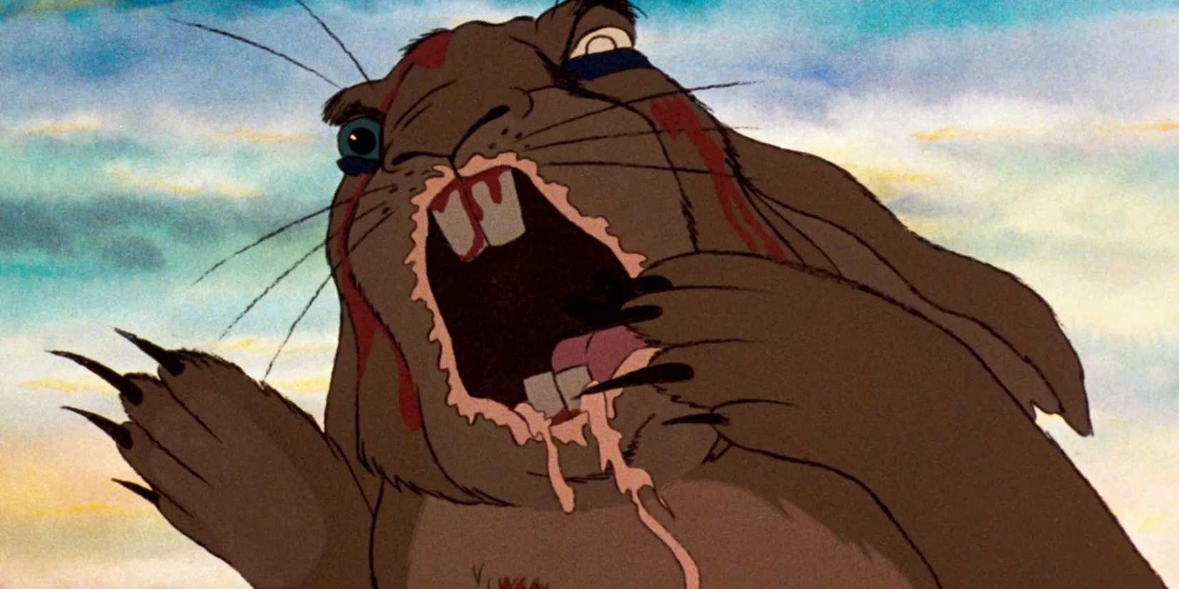 General Woundwort leaping into battle
