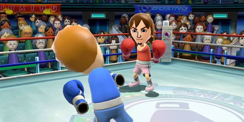 Two players boxing in Wii Sports