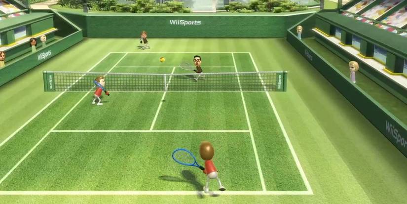 A tennis match in Wii Sports