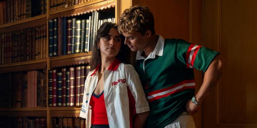 Asha Banks as Noah standing next to Matthew Broome as Nick in Your Fault: London