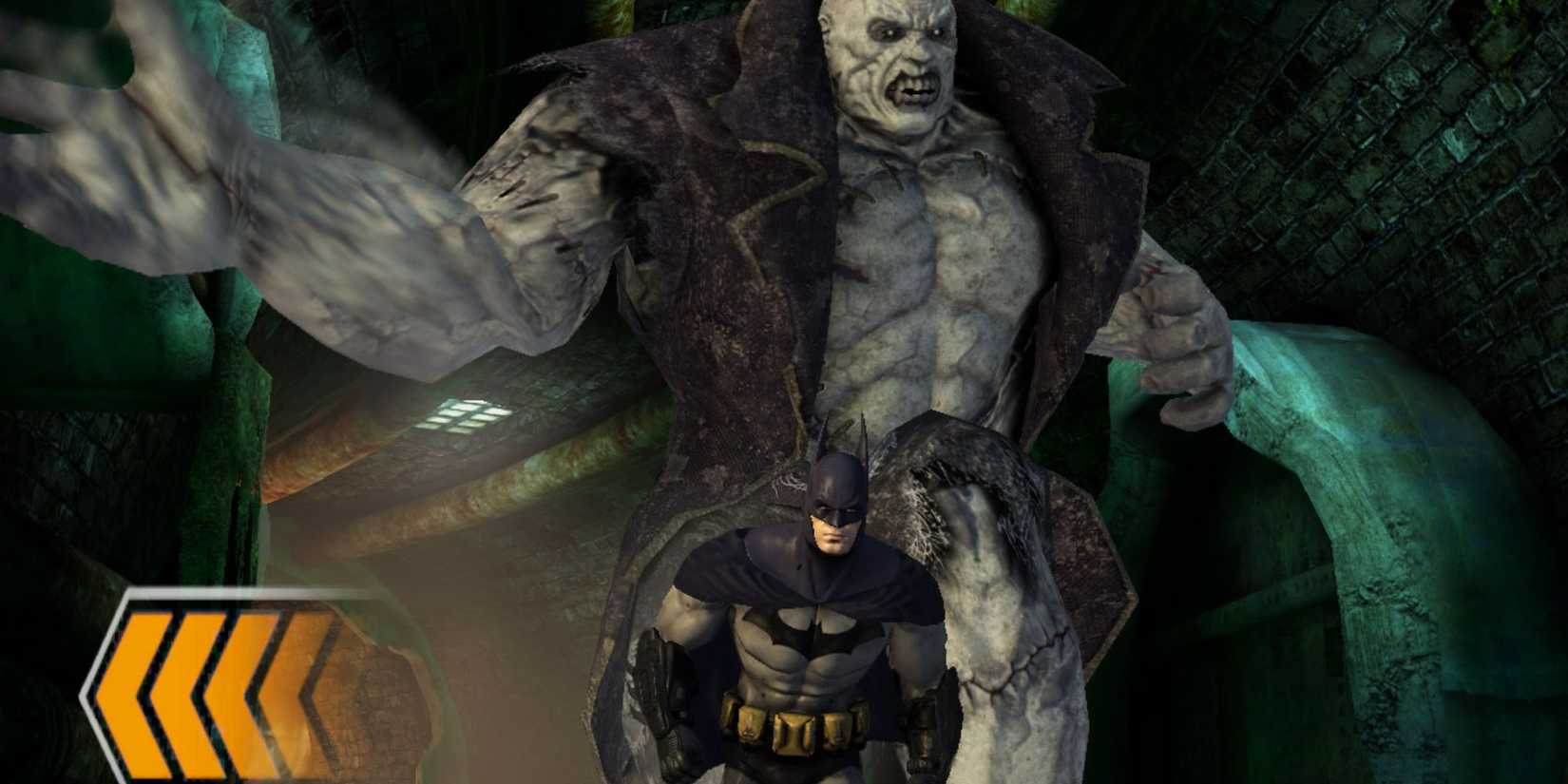 Batman being chased by Solomon Grundy in Batman: Arkham City Lockdown