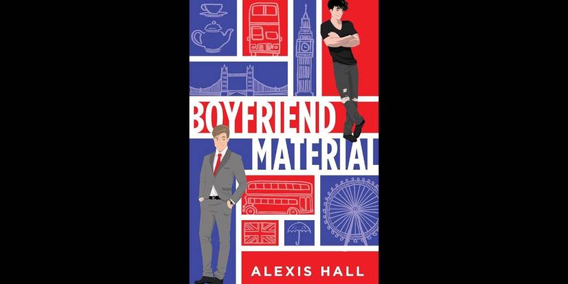 The book cover for Alexis Hall's 'Boyfriend Material'