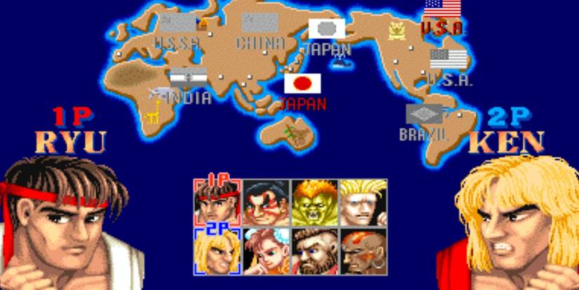 Character selection in 'Street Fighter II - The World Warrior'