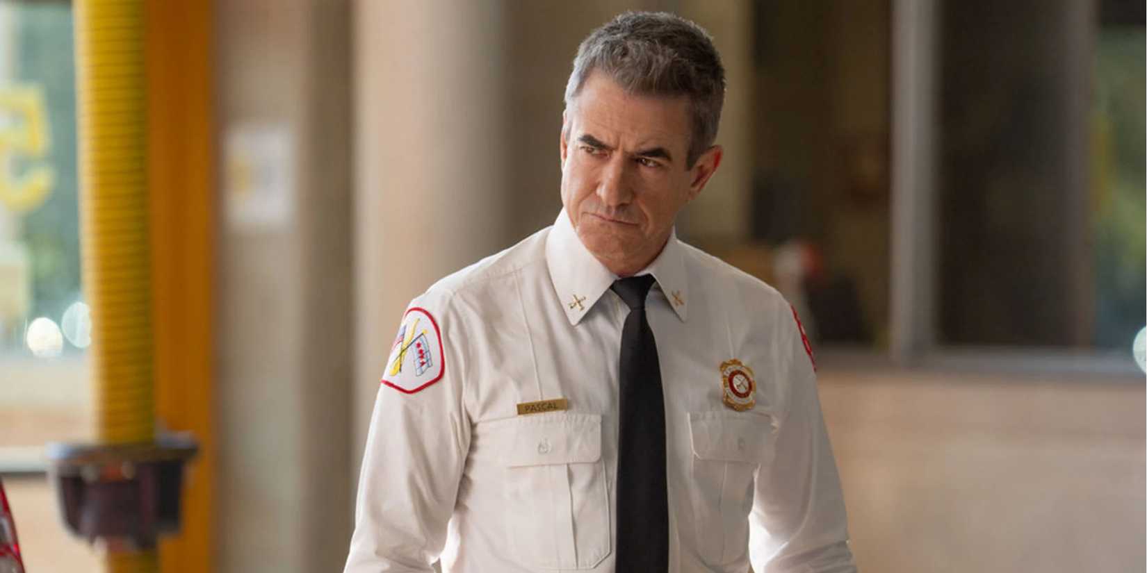 Demot Mulroney looking serious in Chicago Fire