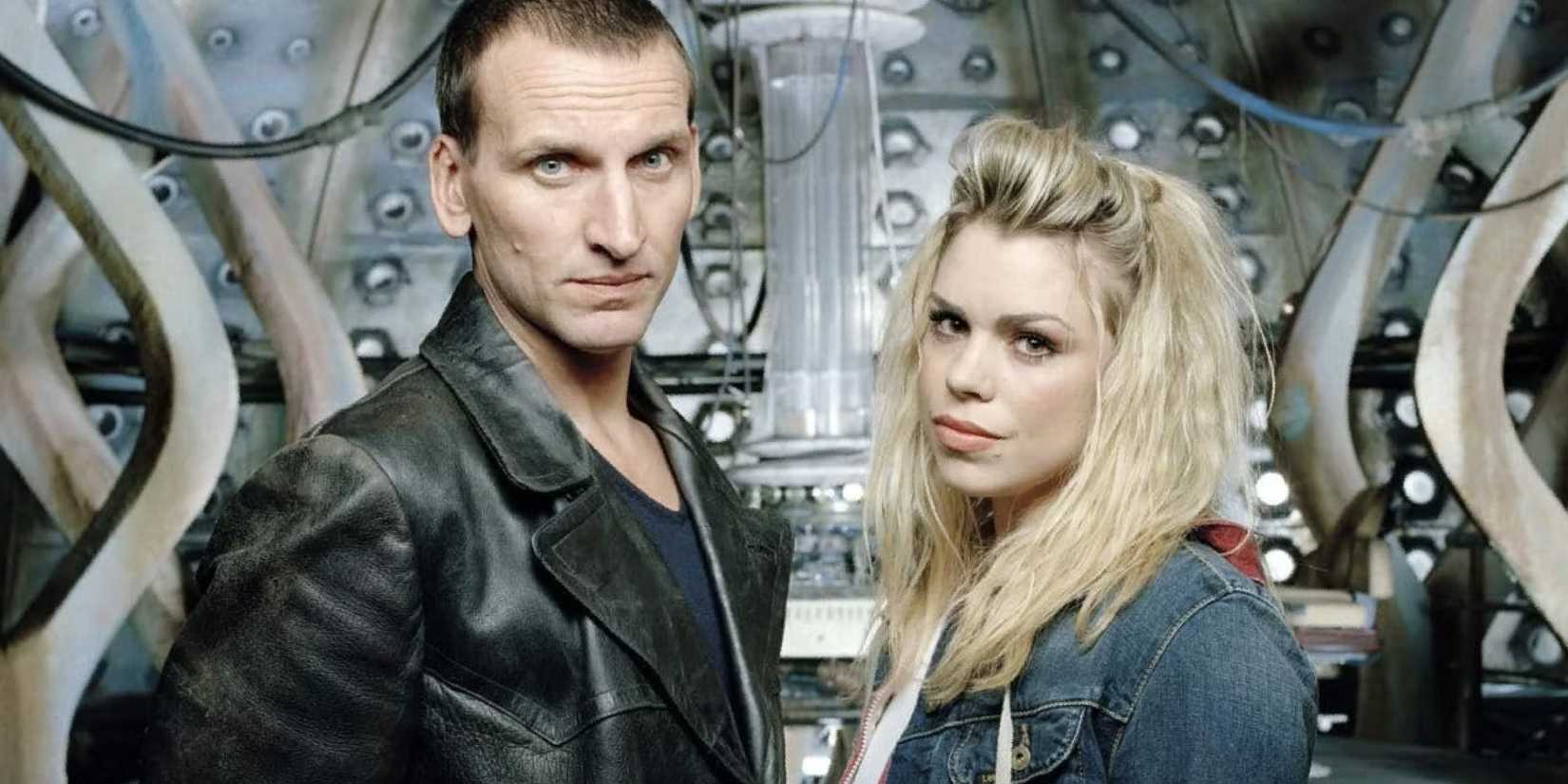 Christopher Eccleston as the Ninth Doctor and Billie Piper as Rose Tyler in Doctor Who.