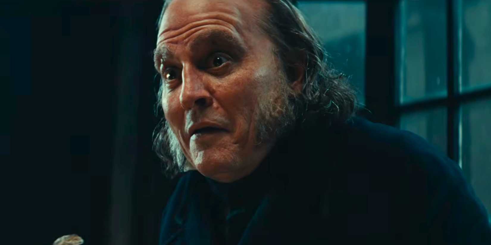 Johnny Depp as Ebenezer Scrooge in 'Ebenezer'.